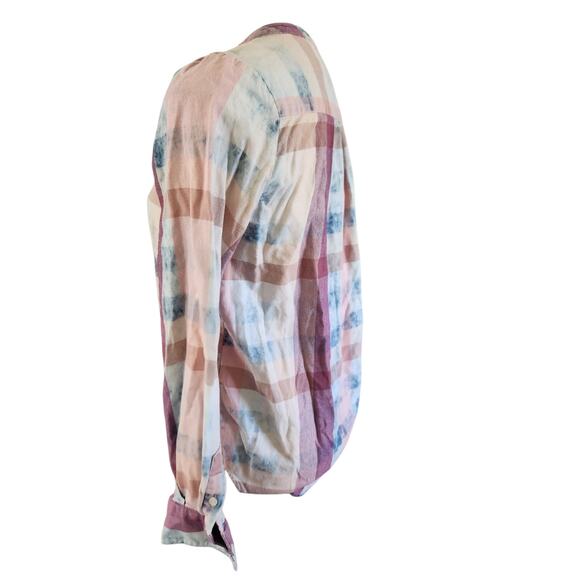 Isabella Sinclair Anthrolpologie flannel w/ruffle neckline small 100% Cotton - Picture 2 of 7